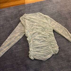 Free People Light Green Lace Top